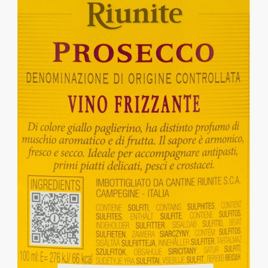 Vin frizzante Prosecco alb extra sec, 10.5%, 0.75l