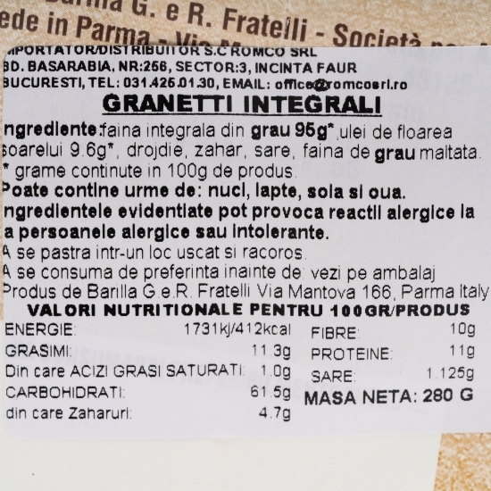 Pâine prăjită integrală 280g