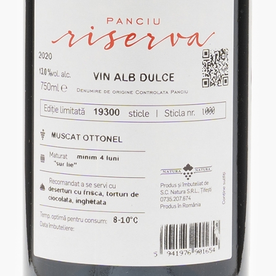 Vin alb dulce Muscat Ottonel, 13%, 0.75l