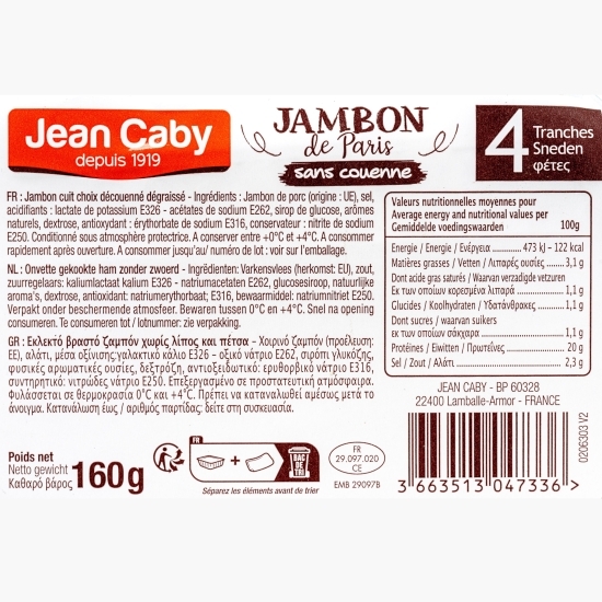 Jambon de Paris degresat 160g