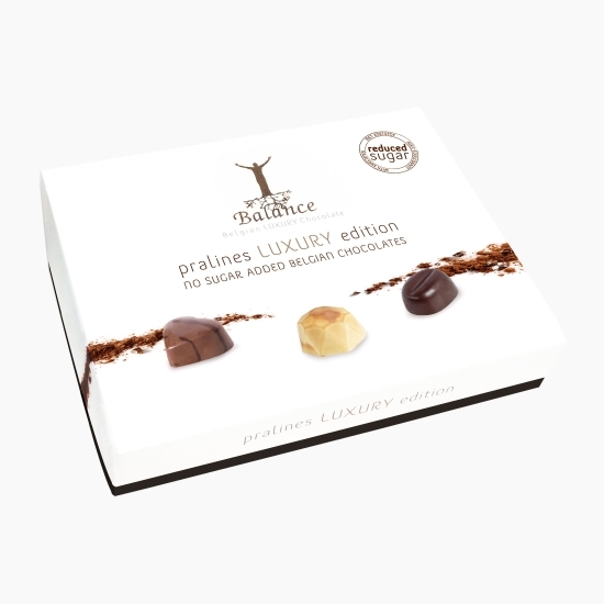 Praline belgiene de lux, fără zahăr adăugat 145g