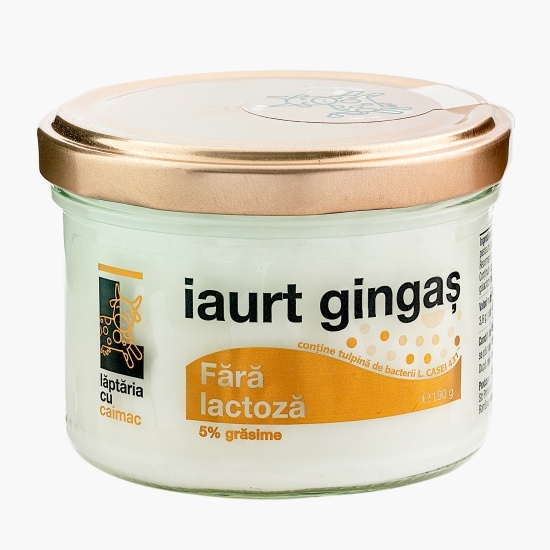 Iaurt gingaș fără lactoză, 5% grăsime, 190g