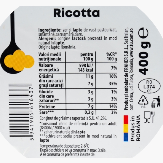 Brânză Ricotta 400g