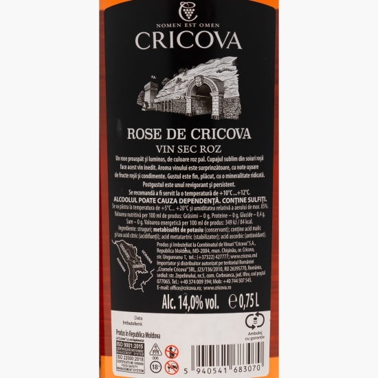 Vin rose sec, 14%, 0.75l