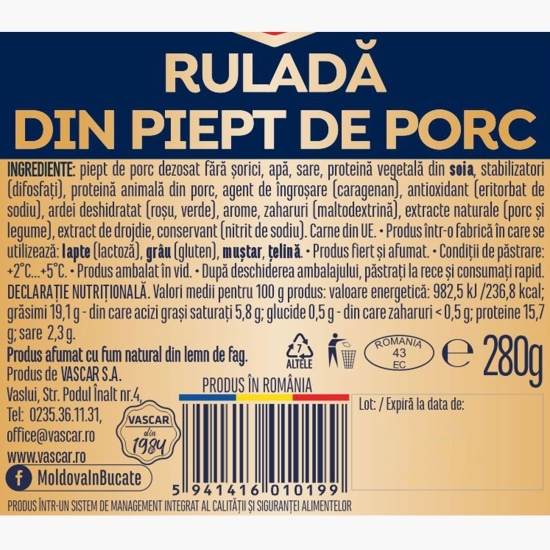 Ruladă din piept de porc 280g