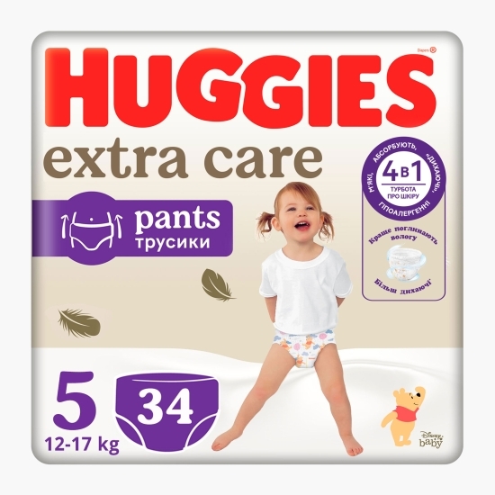 Scutece chiloțel Extra Care Pants Mega mărimea 5, 12-17 kg, 34 buc