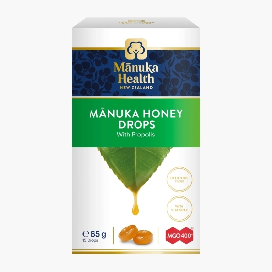 Bomboane cu miere de Manuka MGO 400+, propolis și Vitamina C, 65g