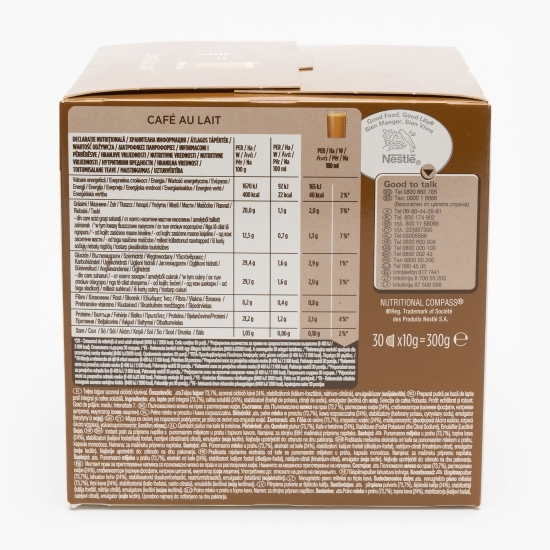 Café au Lait 30 băuturi 300g, capsule cafea 