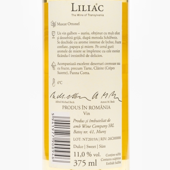 Vin alb dulce Nectar de Transilvania, 11%, 0.375l