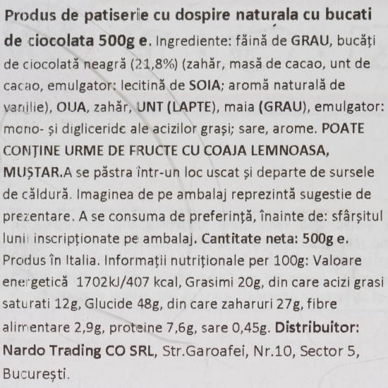 Panettone cu bucăți de ciocolată 500g