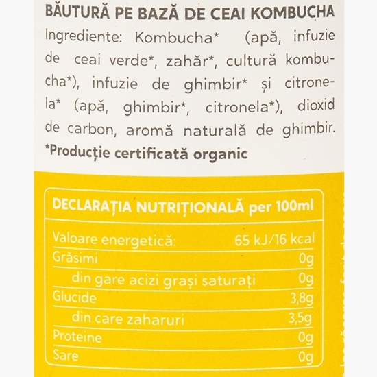 Kombucha eco cu ghimbir și citronela 0.33l