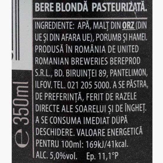 Bere blondă pasteurizată 0.35l