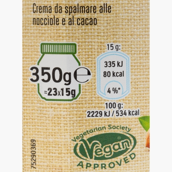 Cremă vegetală de alune de pădure pe bază de plante 350g