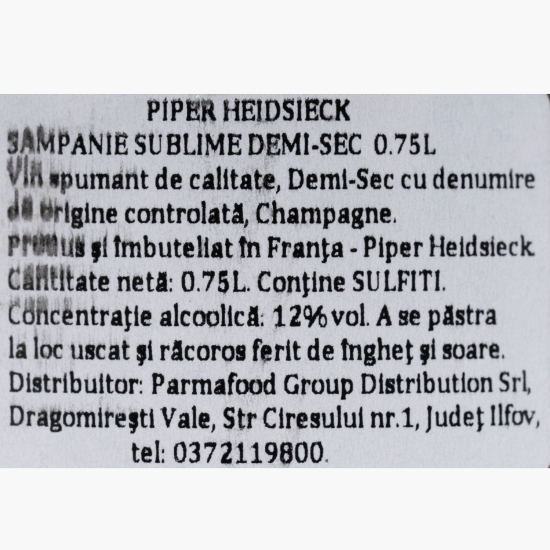 Șampanie Sublime demisec, 12%, 0.75l