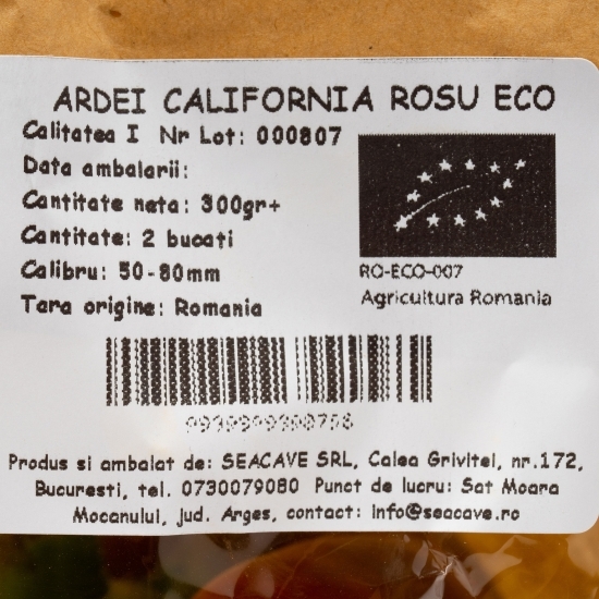 Ardei California roșu eco România, 2 buc