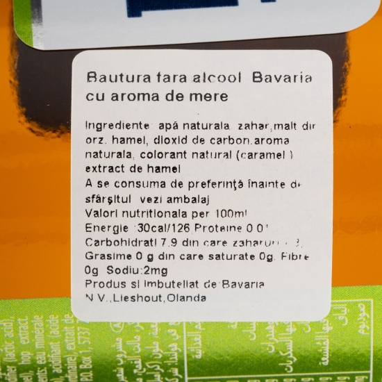 Bere blondă fără alcool cu aromă de măr sticlă 0.33l