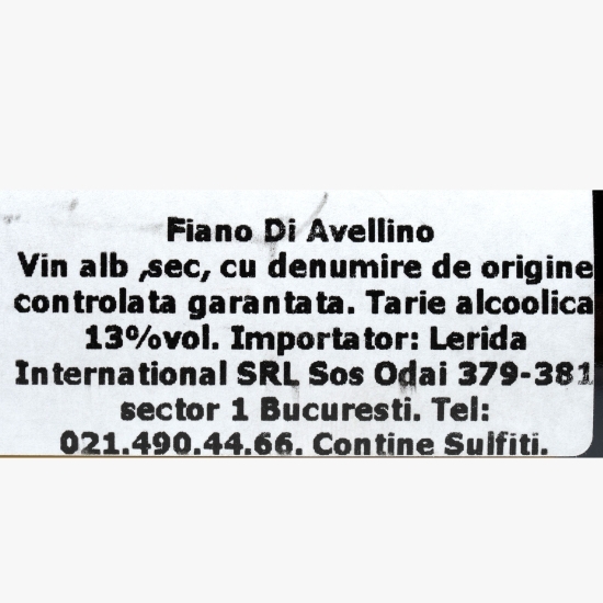 Vin alb sec Fiano di Avellino, 13%, 0.75l