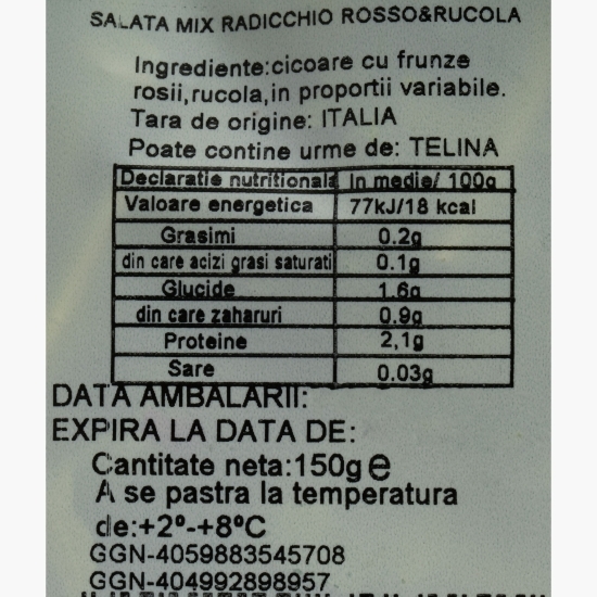 Salată mix Radicchio rosso și Rucola 150g