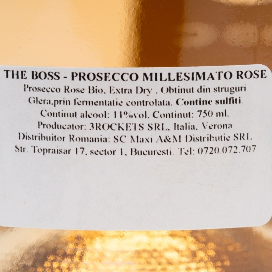 Prosecco Millesimato rose extra sec, 11%, 0.75l