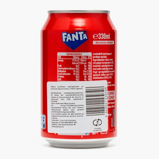 Băutură carbogazoază cu aromă de căpșuni și kiwi, doză 330ml