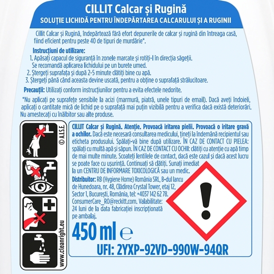 Soluție pentru îndepărtare Calcar și Rugină 450ml