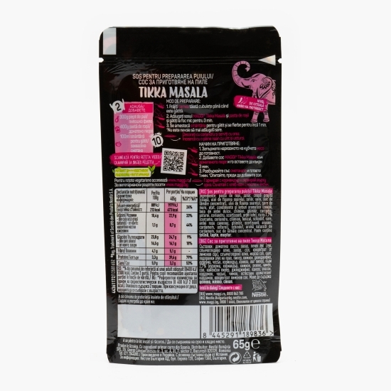 Sos pentru prepararea puiului Tikka Masala 65g