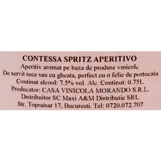 Aperitiv aromat pe bază de produse vinicole Spritz Aperitivo, 7.5%, 0.75l