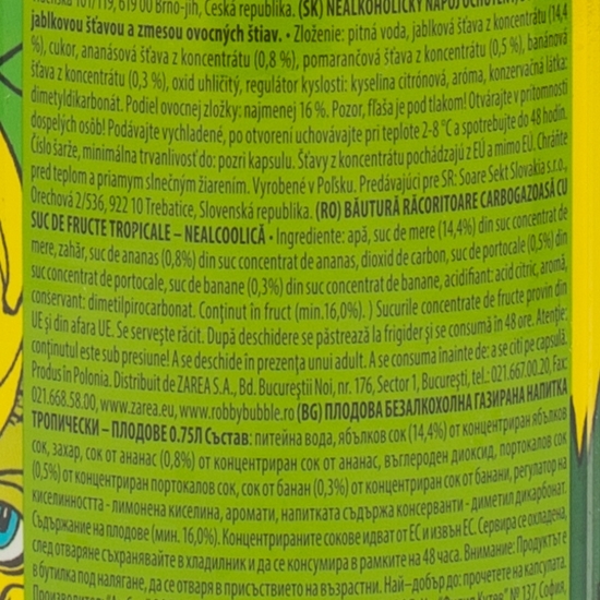 Spumant fără alcool pentru copii, cu aromă de tropical 0.75l