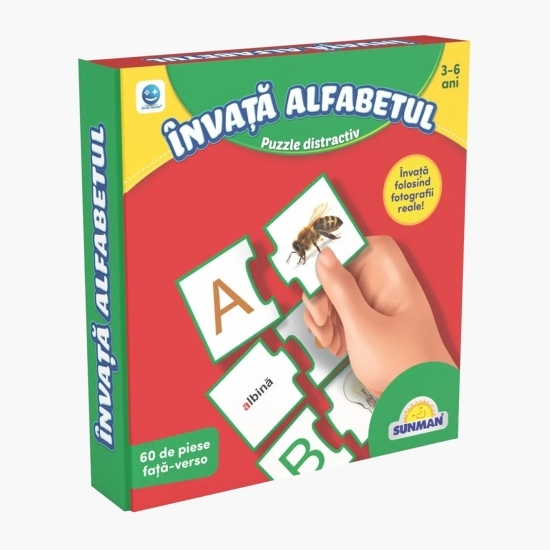 Învață alfabetul - puzzle distractiv, 60 piese, 3-6 ani