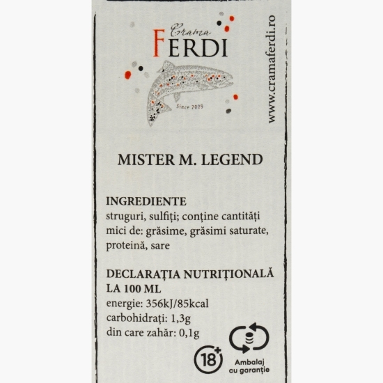 Vin roșu sec Merlot Mister M. Legend, 14.5%, 0.75l