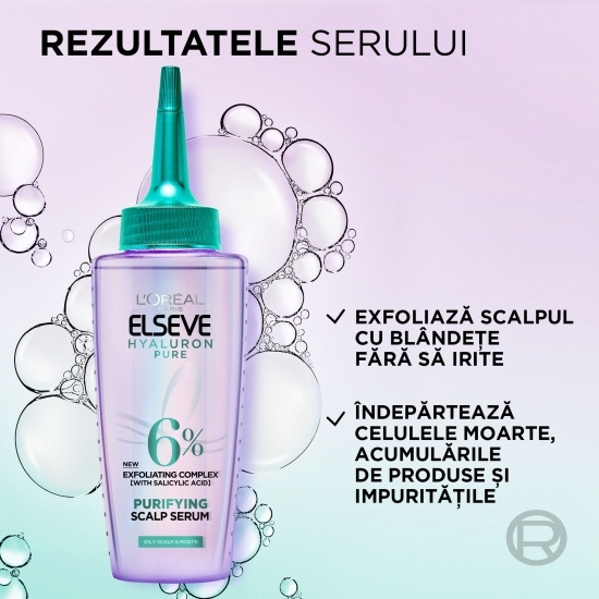 Ser purificator pentru scalp si radacini grase Hyaluron Pure, 102 ml