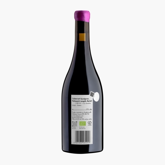 Vin roșu demidulce eco Cabernet Sauvignon, Fetească Neagră & Merlot, 13.3%, 0.75l