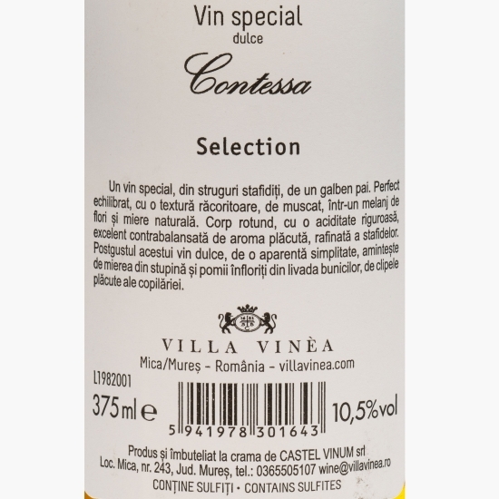 Vin alb dulce Contessa, 10.5%, 0.375l