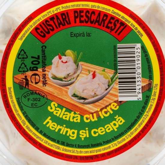 Salată cu icre de hering și ceapă 70g