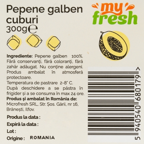 Pepene galben cuburi 300g