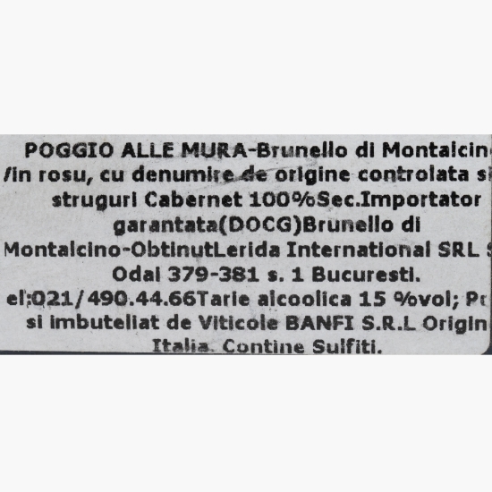 Vin roșu sec Sangiovese Brunello di Montalcino Alle Mura, 15%, 0.75l