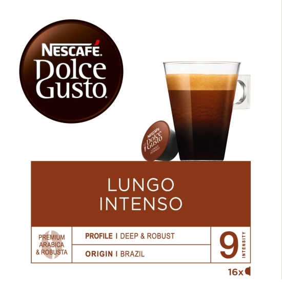 Lungo Intenso 16 băuturi 144g, capsule cafea 