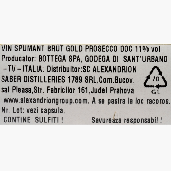 Prosecco alb brut Gold, 11%, 0.2l