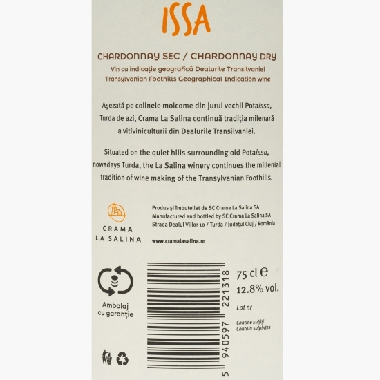  Vin alb sec Issa Chardonnay, 12.8%, 0.75l