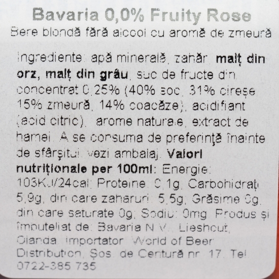 Bere blondă fără alcool Fruity Rose 6x0.33l