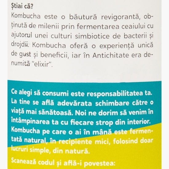 Kombucha eco cu mentă și lămâie verde 0.33l