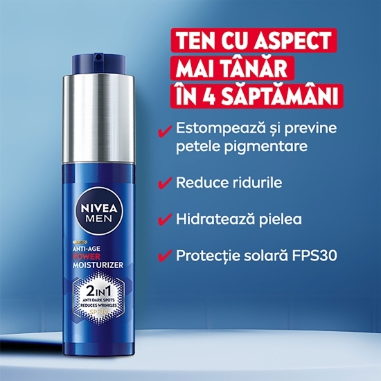 Cremă de față Men Anti-Age Power 2în1 cu Acid Hialuronic și Luminous630, 50ml