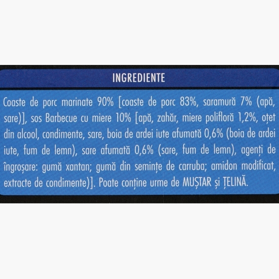 Coaste de porc în sos BBQ cu miere, gătite lent 750g