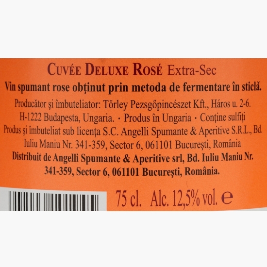 Vin spumant rose extra sec Cuvée Deluxe, 12.5%, 0.75l