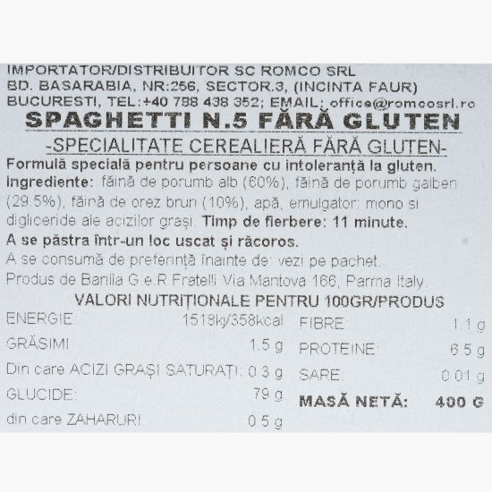 Paste Spaghetti fără gluten 400g