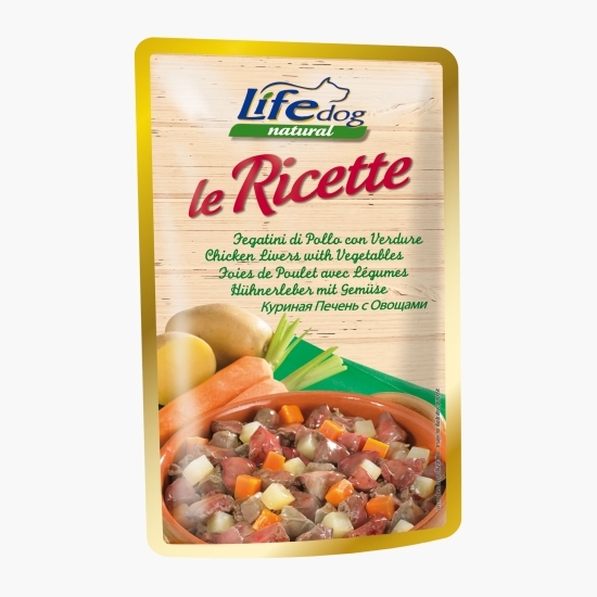 Hrană umedă pentru câini, cu ficat și legume 95g