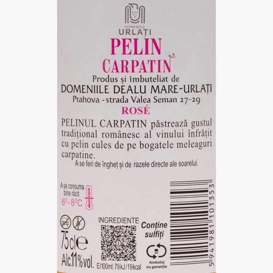 Pelin rose demisec, 11%, 0.75l