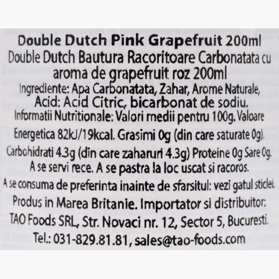 Băutură carbonatată cu aromă de grapefruit roz 200ml