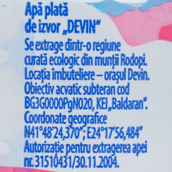 Apă minerală naturală plată de izvor 0.5l