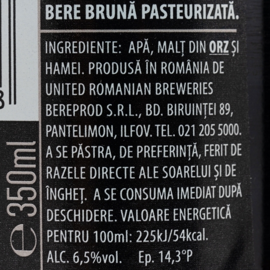 Bere brună pasteurizată 0.35l